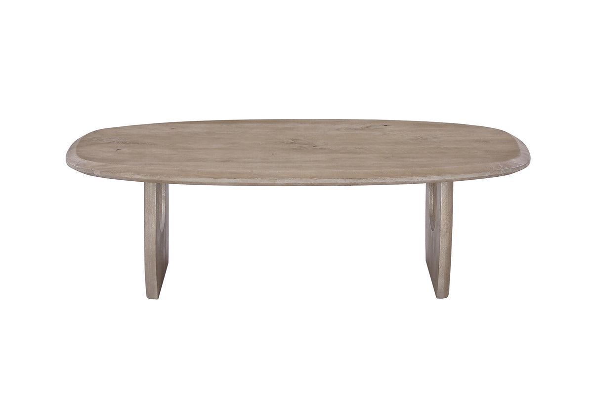 Table basse Braga ovale danoise bois de manguier Amande