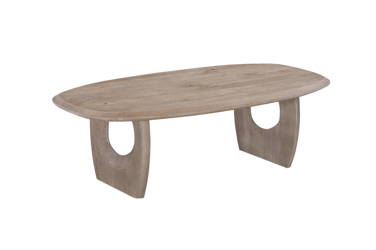 Table basse Braga ovale danoise bois de manguier Amande