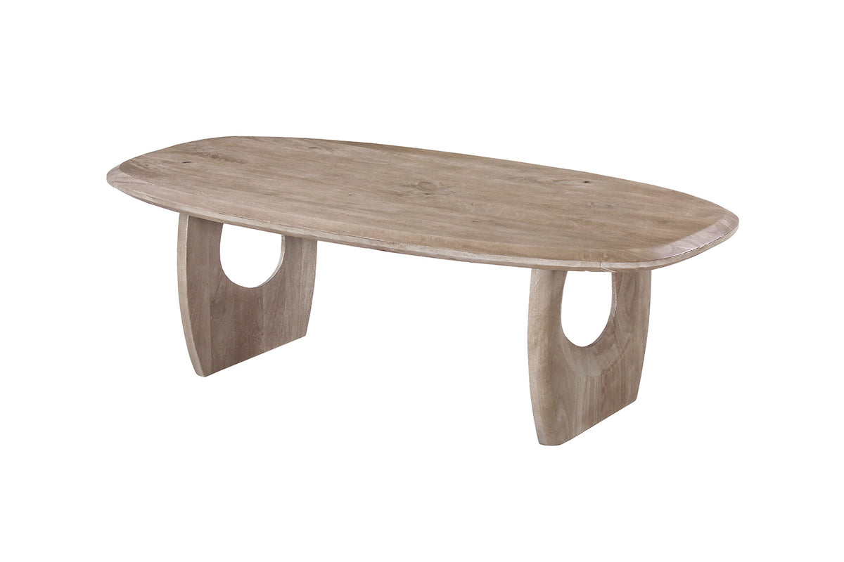 Table basse Braga ovale danoise bois de manguier Amande