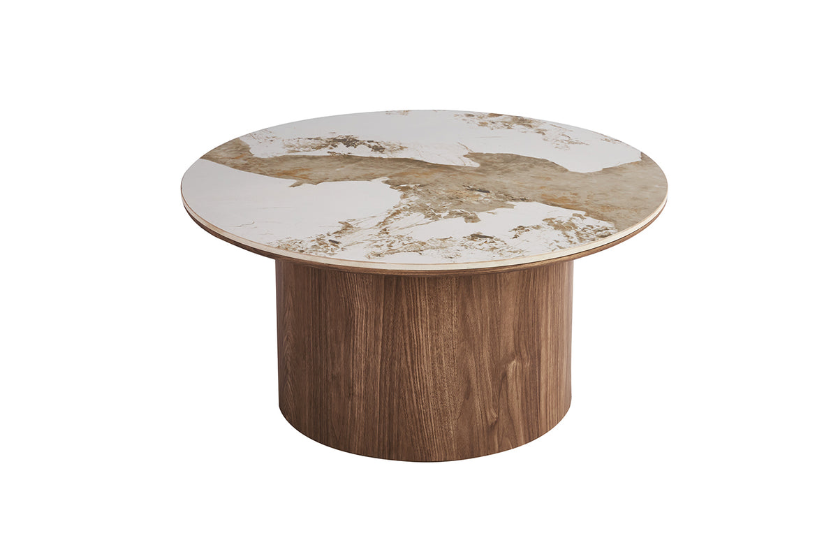 Table basse Evora 80 cm Ronde pierre brillante