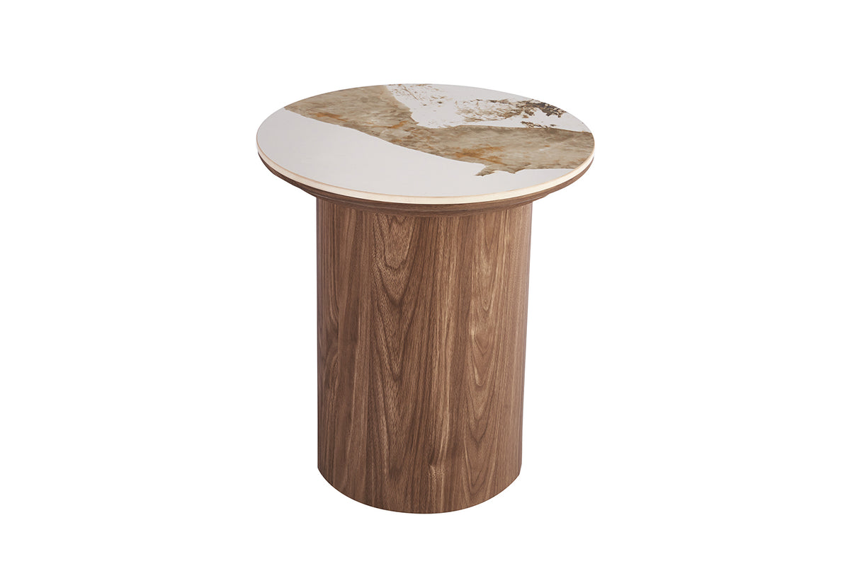 Table d'appoint Evora 45 cm Ronde pierre brillante