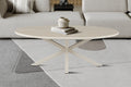 Table basse Noa 130x70cm ovale danoise Beige – Pied gris