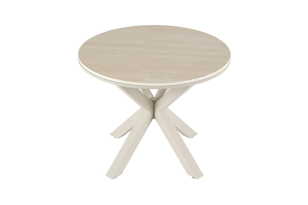 Table basse Noa 60cm Rond Beige – Pied gris