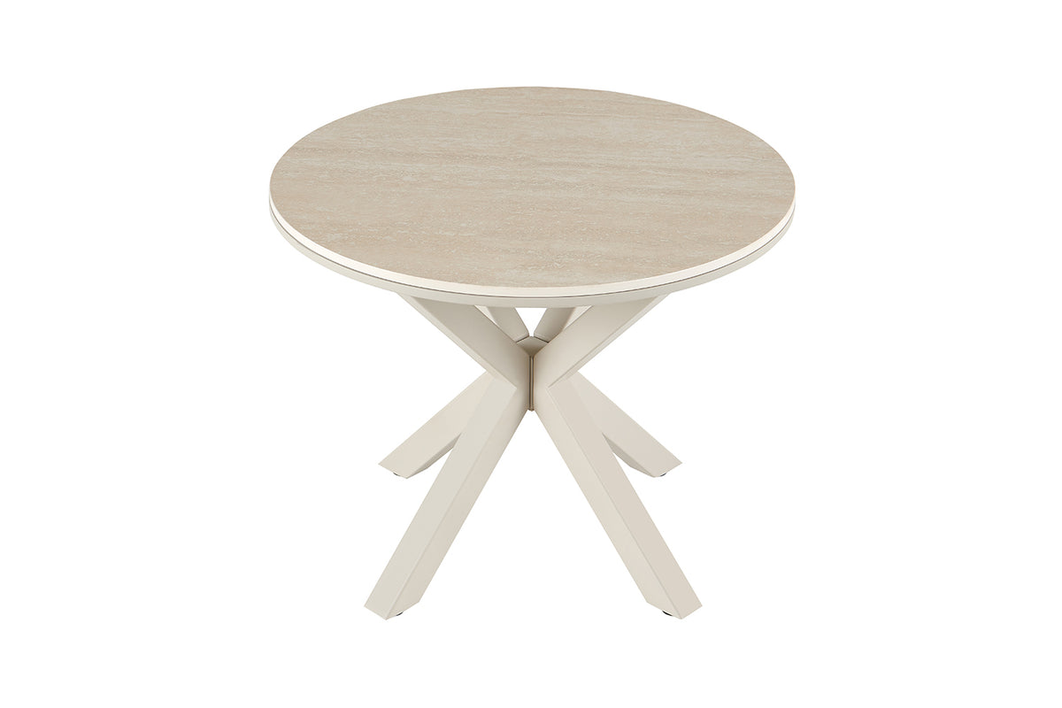 Table basse Noa 60cm Rond Beige – Pied gris