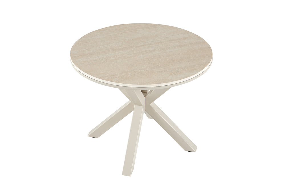 Table basse Noa 60cm Rond Beige – Pied gris