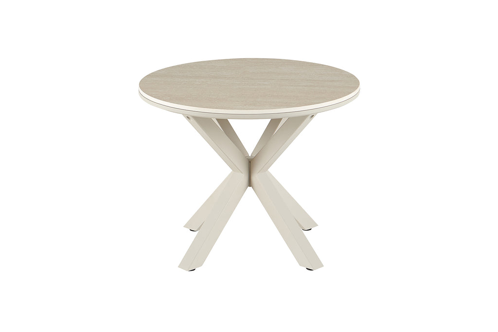 Table basse Noa 60cm Rond Beige – Pied gris