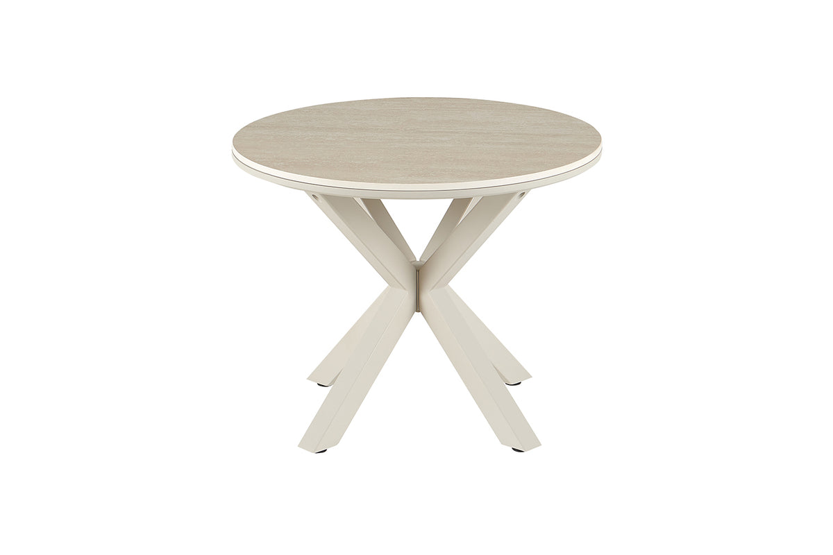 Table basse Noa 60cm Rond Beige – Pied gris