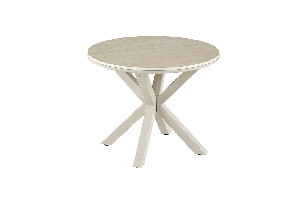 Table basse Noa 60cm Rond Beige – Pied gris