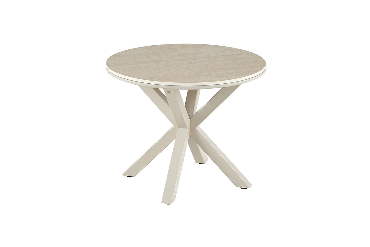 Table basse Noa 60cm Rond Beige – Pied gris