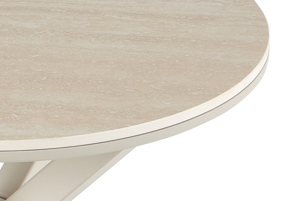 Table basse Noa 60cm Rond Beige – Pied gris