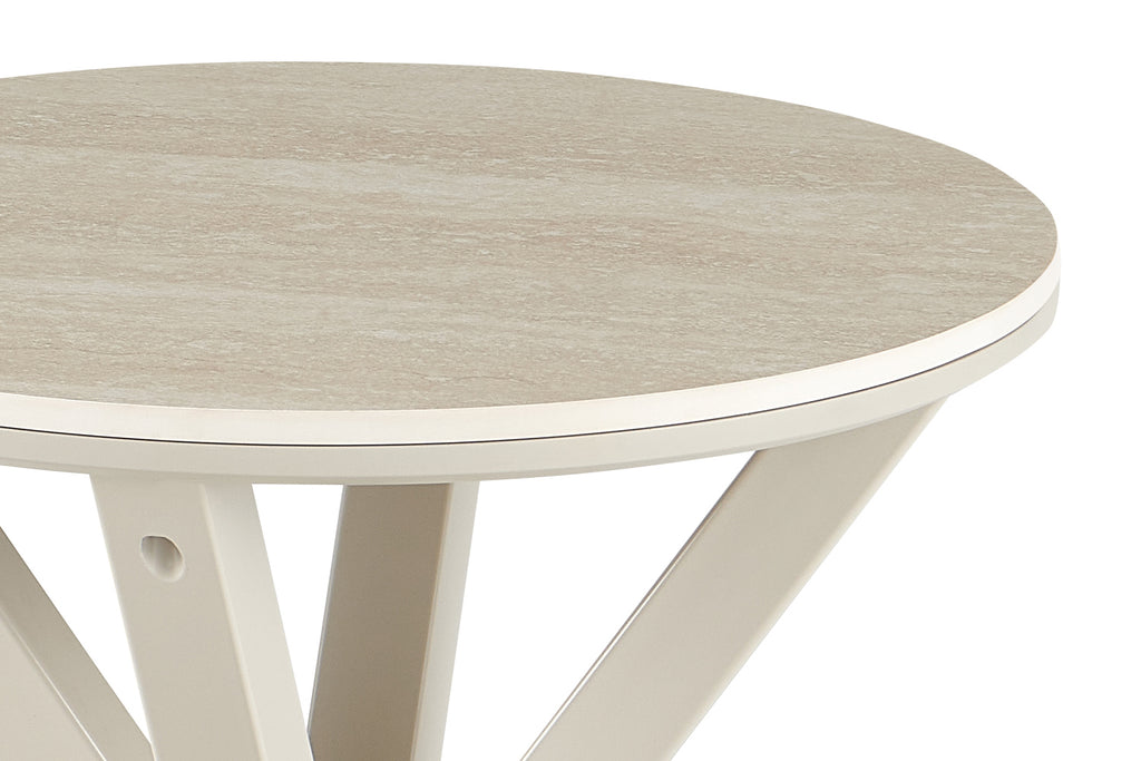 Table basse Noa 50cm Rond Beige – Pied gris