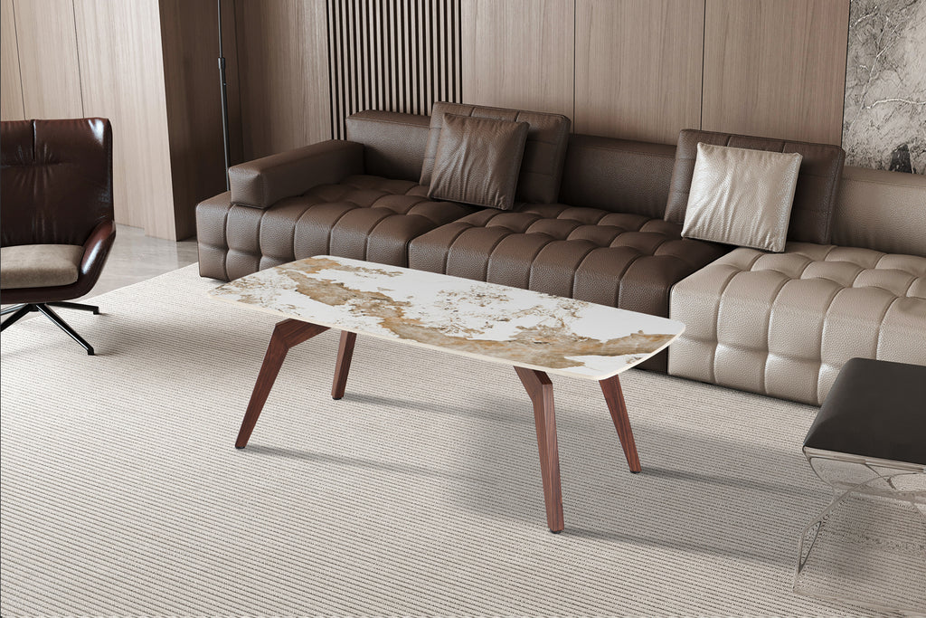 Table basse Alma 120x60 cm Brillante – Pied noyer