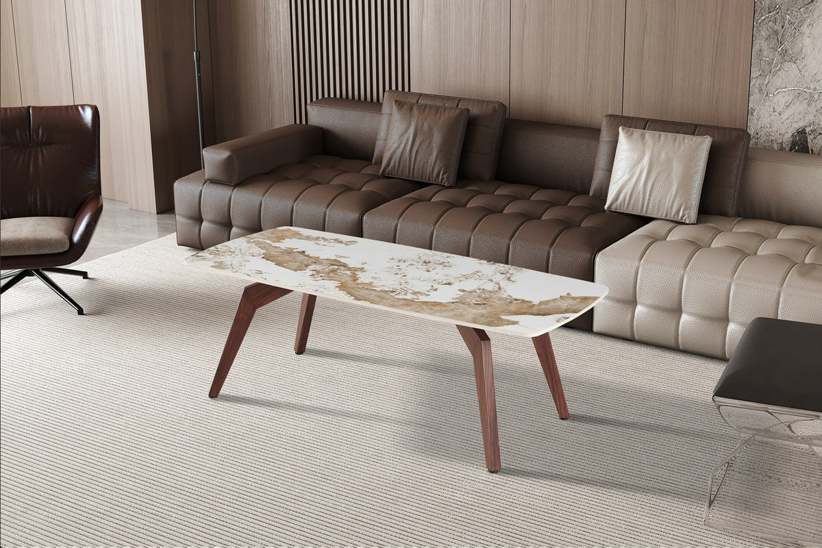Table basse Alma 120x60 cm Brillante – Pied noyer