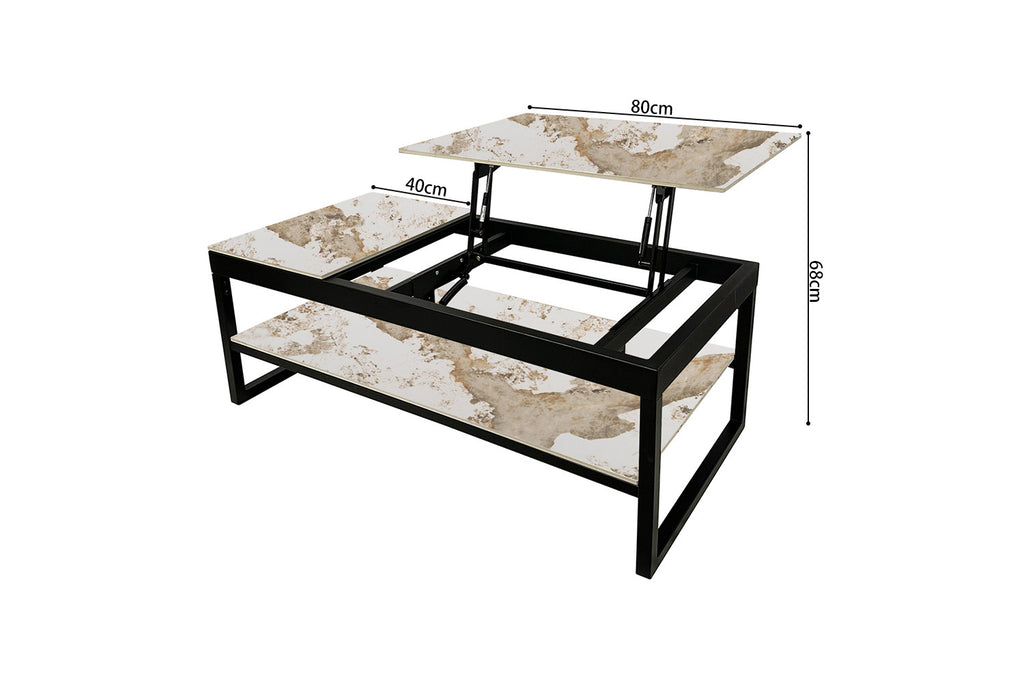 Table basse Axelle Plateau relevable Pierre Brillante Pandora - vue 10