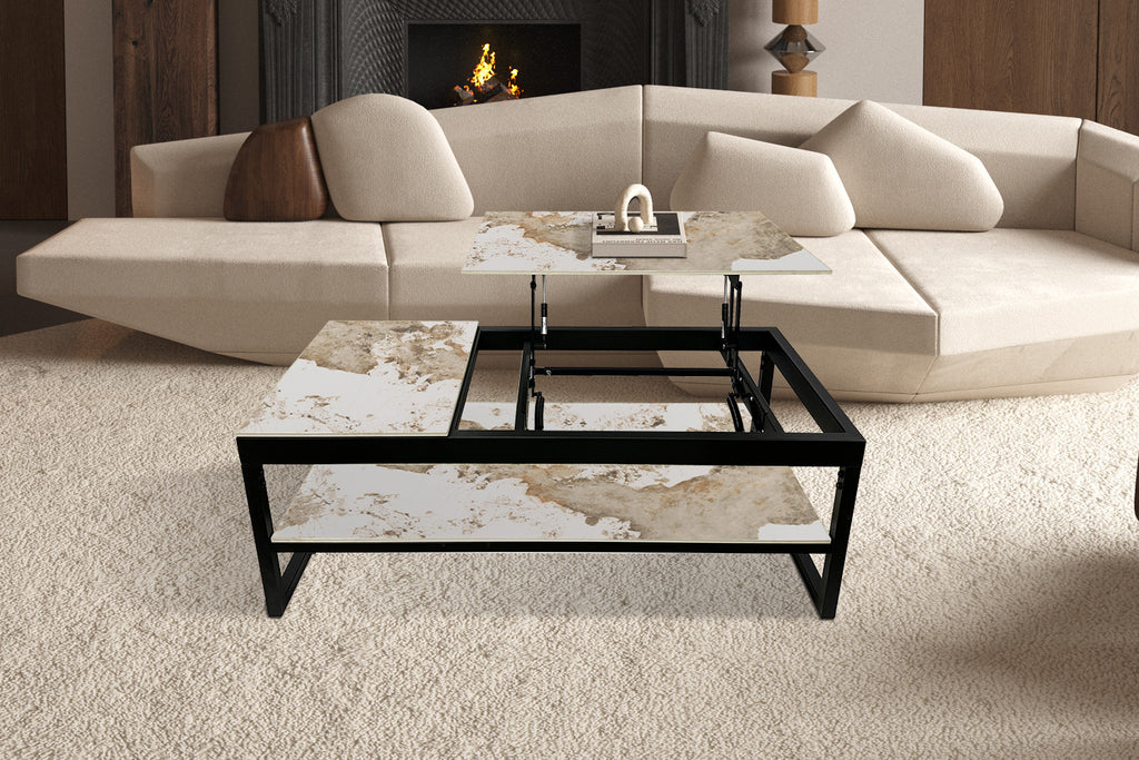 Table basse Axelle Plateau relevable Pierre Brillante Pandora - vue 2