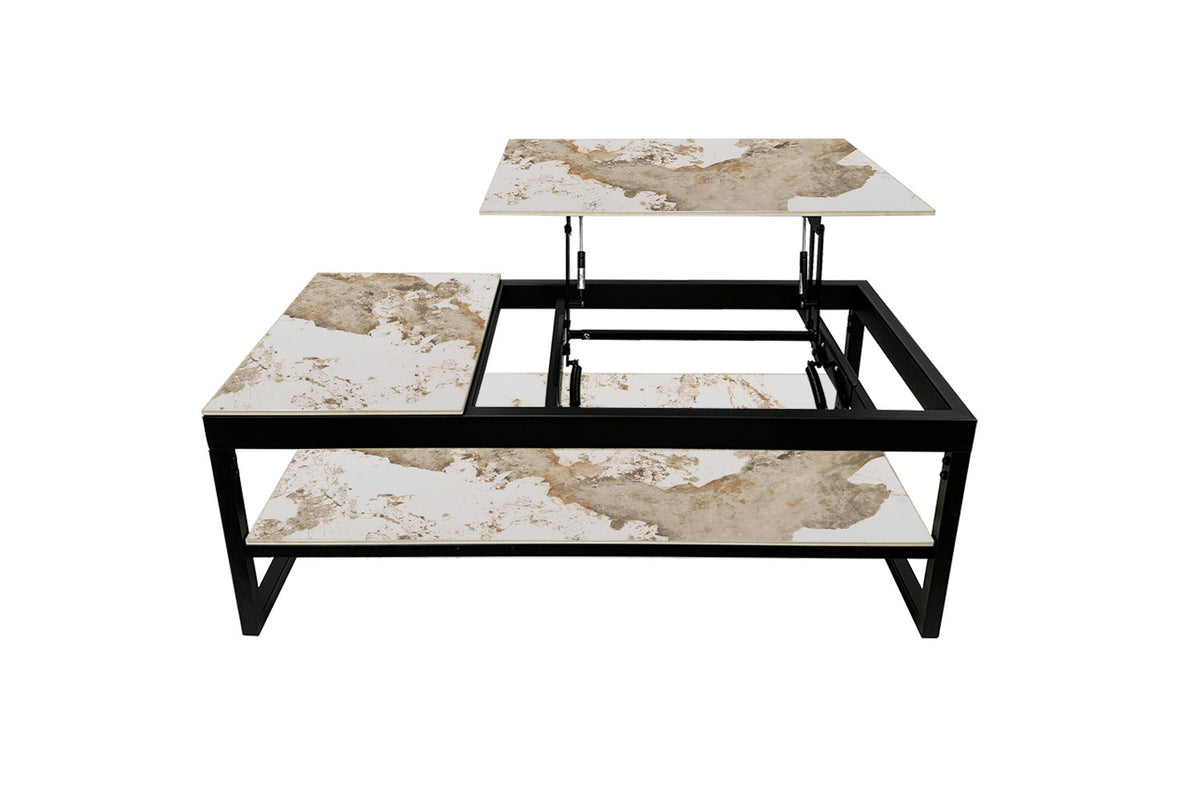 Table basse Axelle Plateau relevable Pierre Brillante Pandora - vue 5