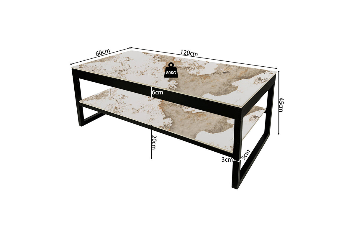 Table basse Axelle Plateau relevable Pierre Brillante Pandora - vue 9