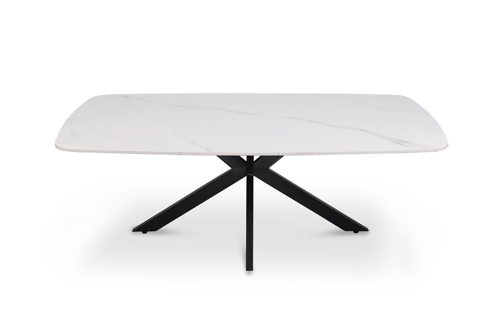 Table basse Apollo 130 cm ovale danoise Pierre Blanc