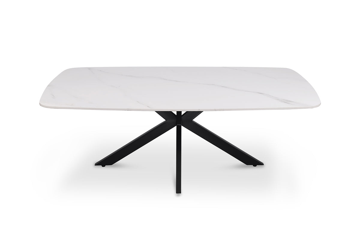 Table basse Apollo 130 cm ovale danoise Pierre Blanc
