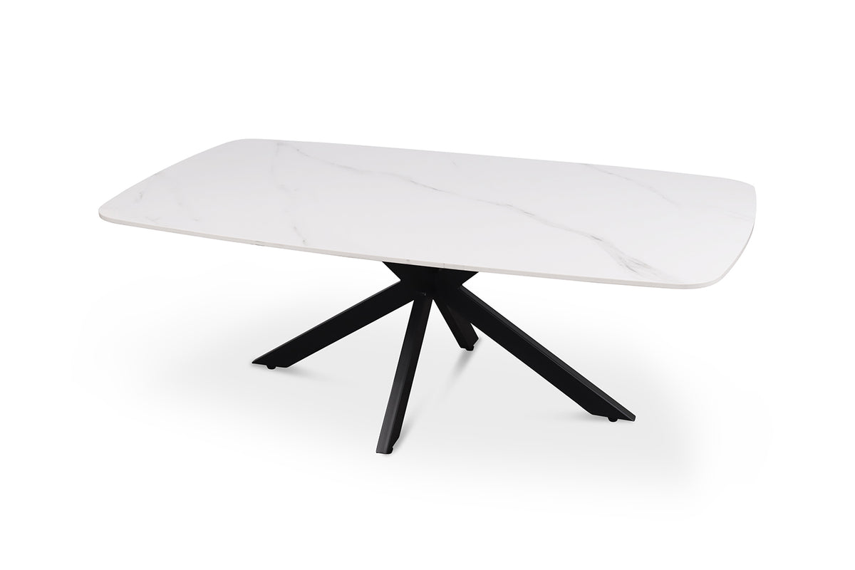 Table basse Apollo 130 cm ovale danoise Pierre Blanc