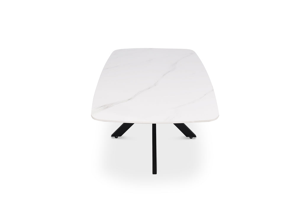 Table basse Apollo 130 cm ovale danoise Pierre Blanc