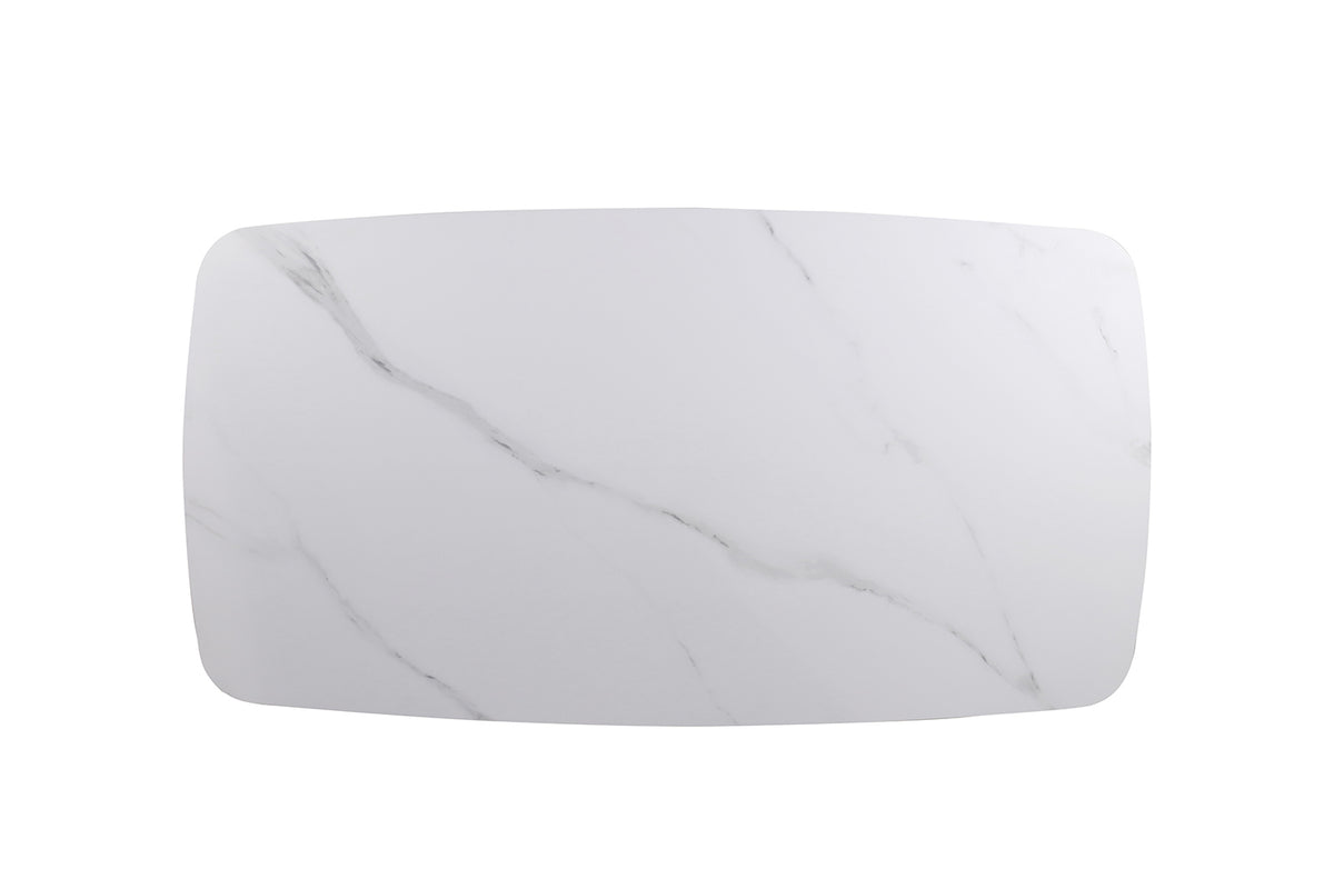 Table basse Apollo 130 cm ovale danoise Pierre Blanc