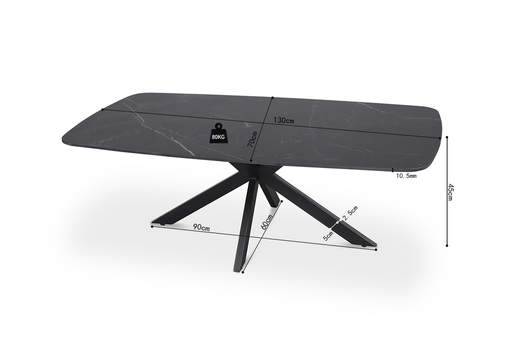 Table basse Apollo 130 cm ovale danoise Pierre Noir