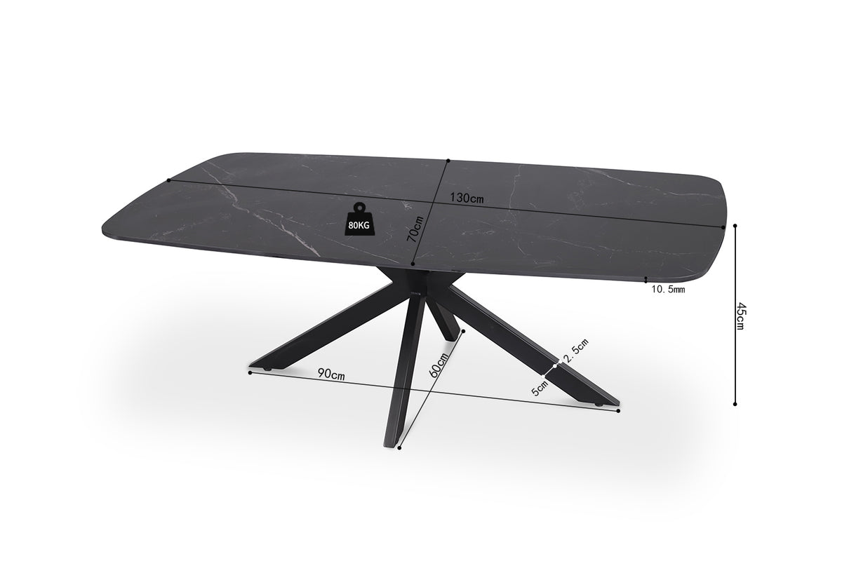 Table basse Apollo 130 cm ovale danoise Pierre Noir