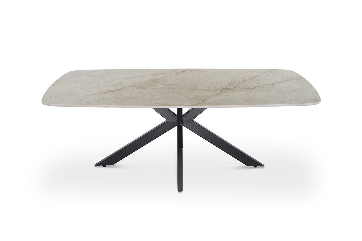 Table basse Apollo 130 cm ovale danoise Pierre Brillant Beige