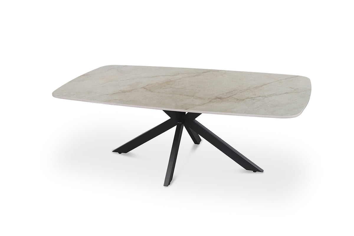 Table basse Apollo 130 cm ovale danoise Pierre Brillant Beige