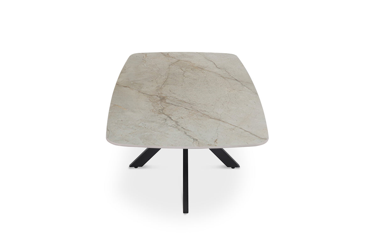 Table basse Apollo 130 cm ovale danoise Pierre Brillant Beige