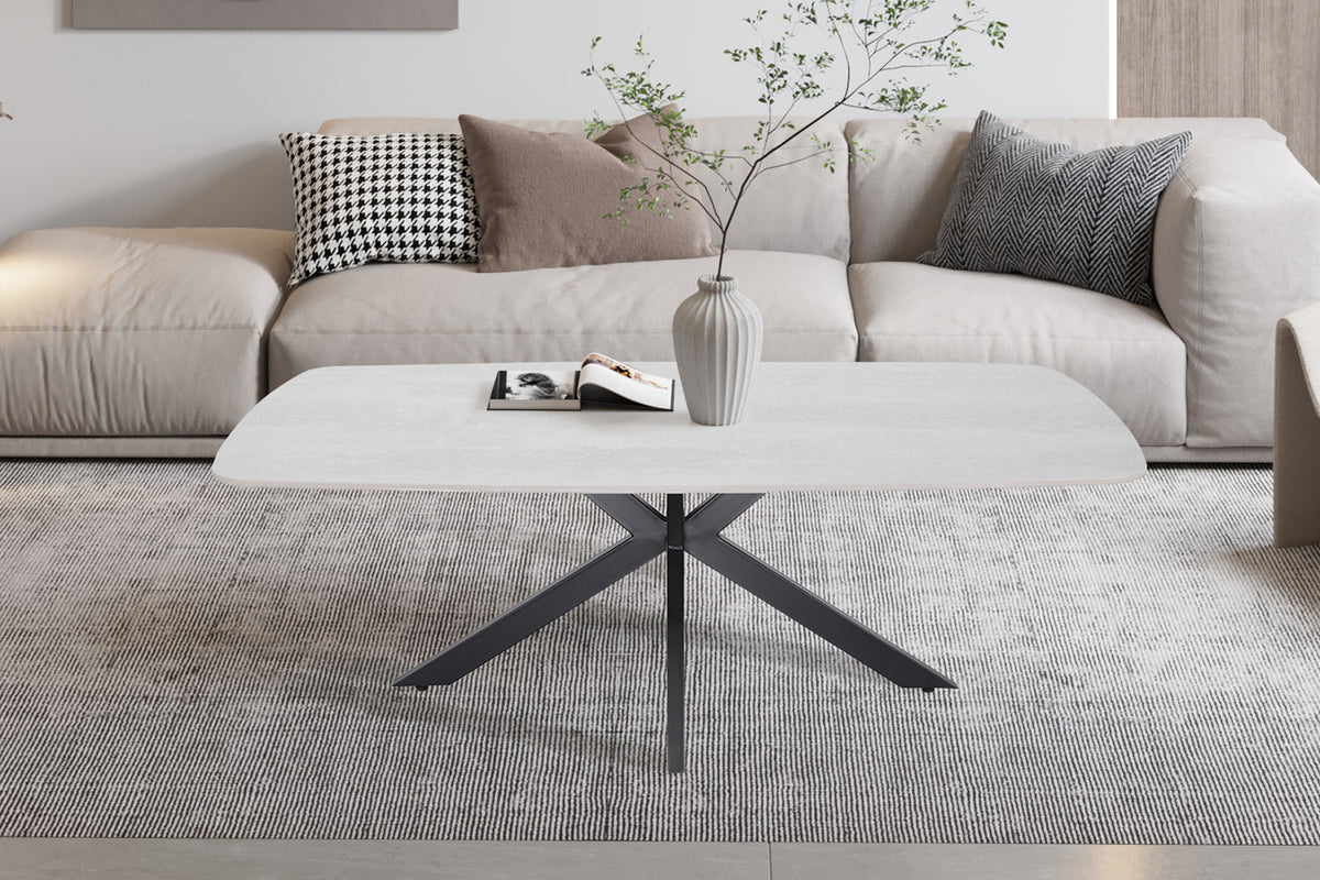 Table basse Apollo 130 cm Ovale Danoise Pierre Baroque Gris