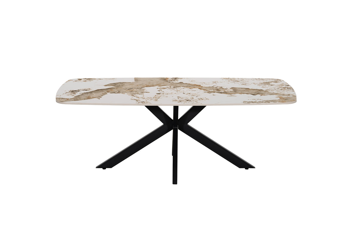 Table basse Apollo 130 cm ovale danoise pierre brillante