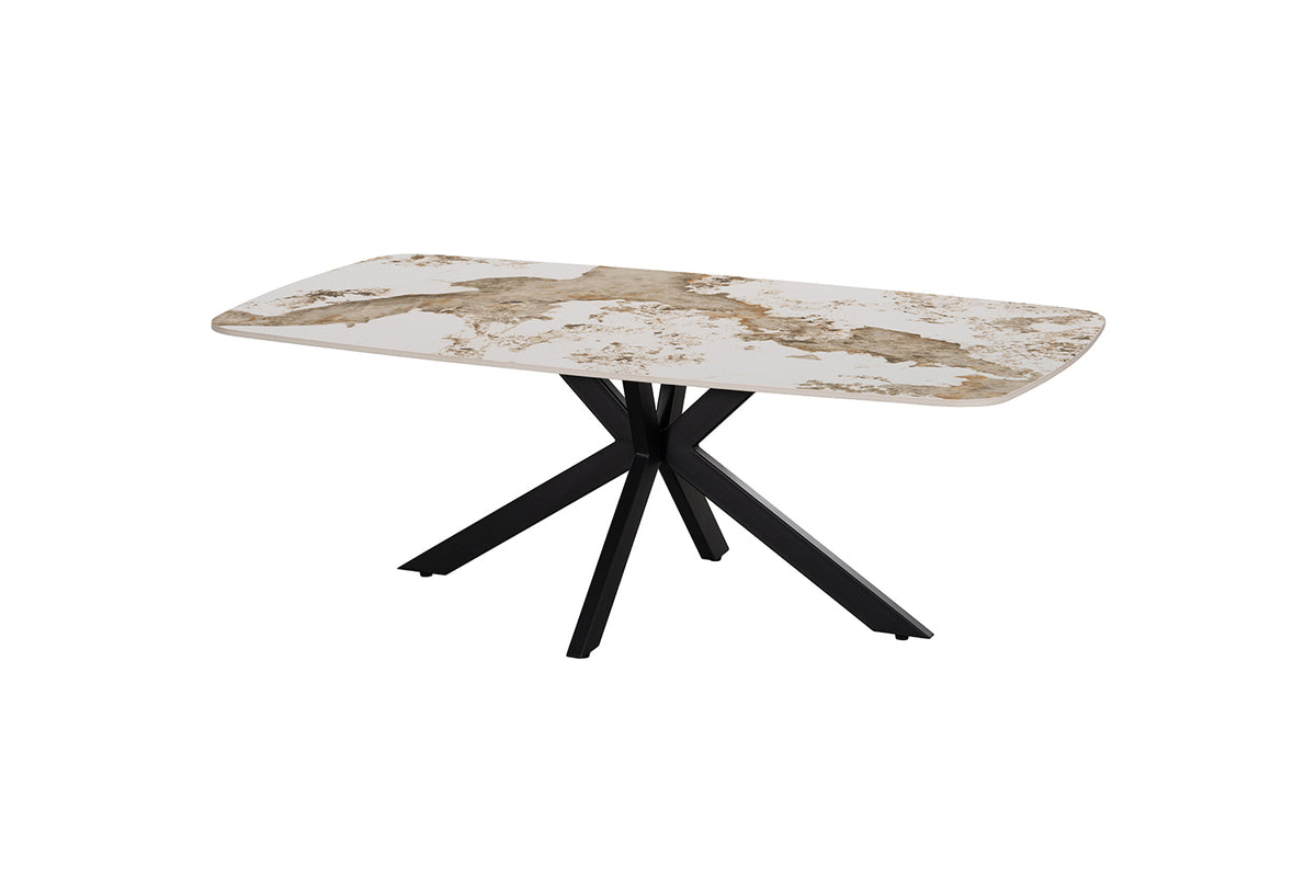 Table basse Apollo 130 cm ovale danoise pierre brillante