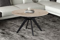 Table basse Apollo 80 cm Ronde Pierre Brillante Shakespear beige