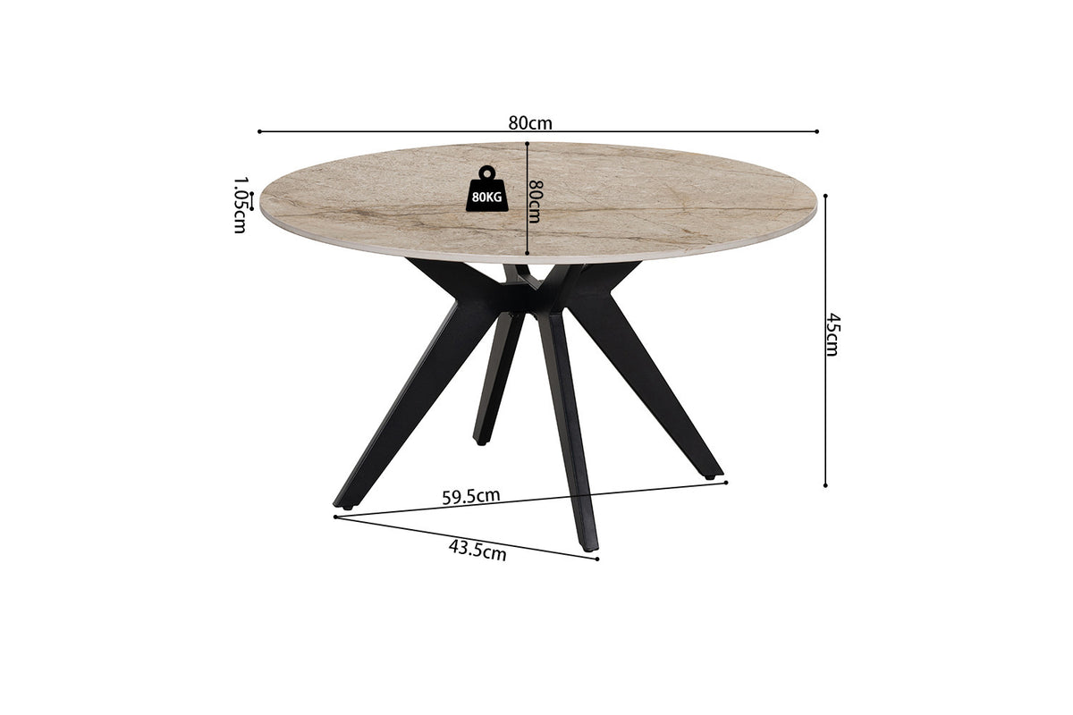Table basse Apollo 80 cm Ronde Pierre Brillante Shakespear beige - vue 6