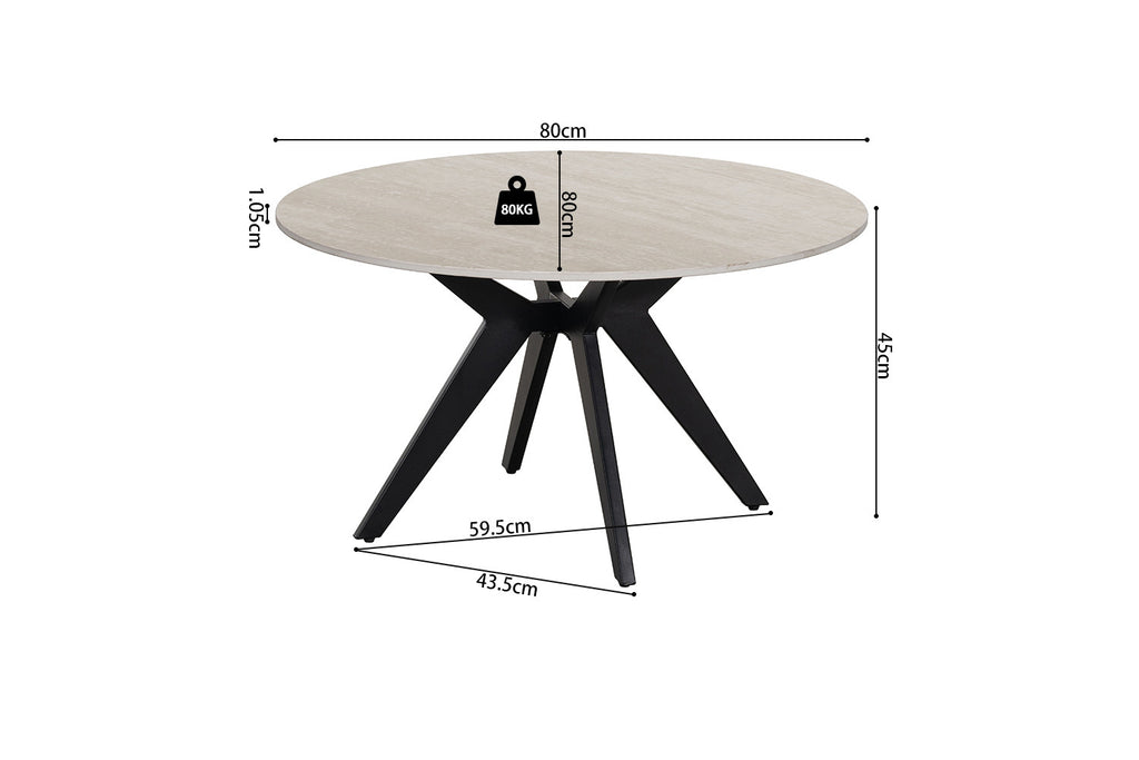 Table basse Apollo 80 cm Ronde Pierre Baroque gris - vue 6