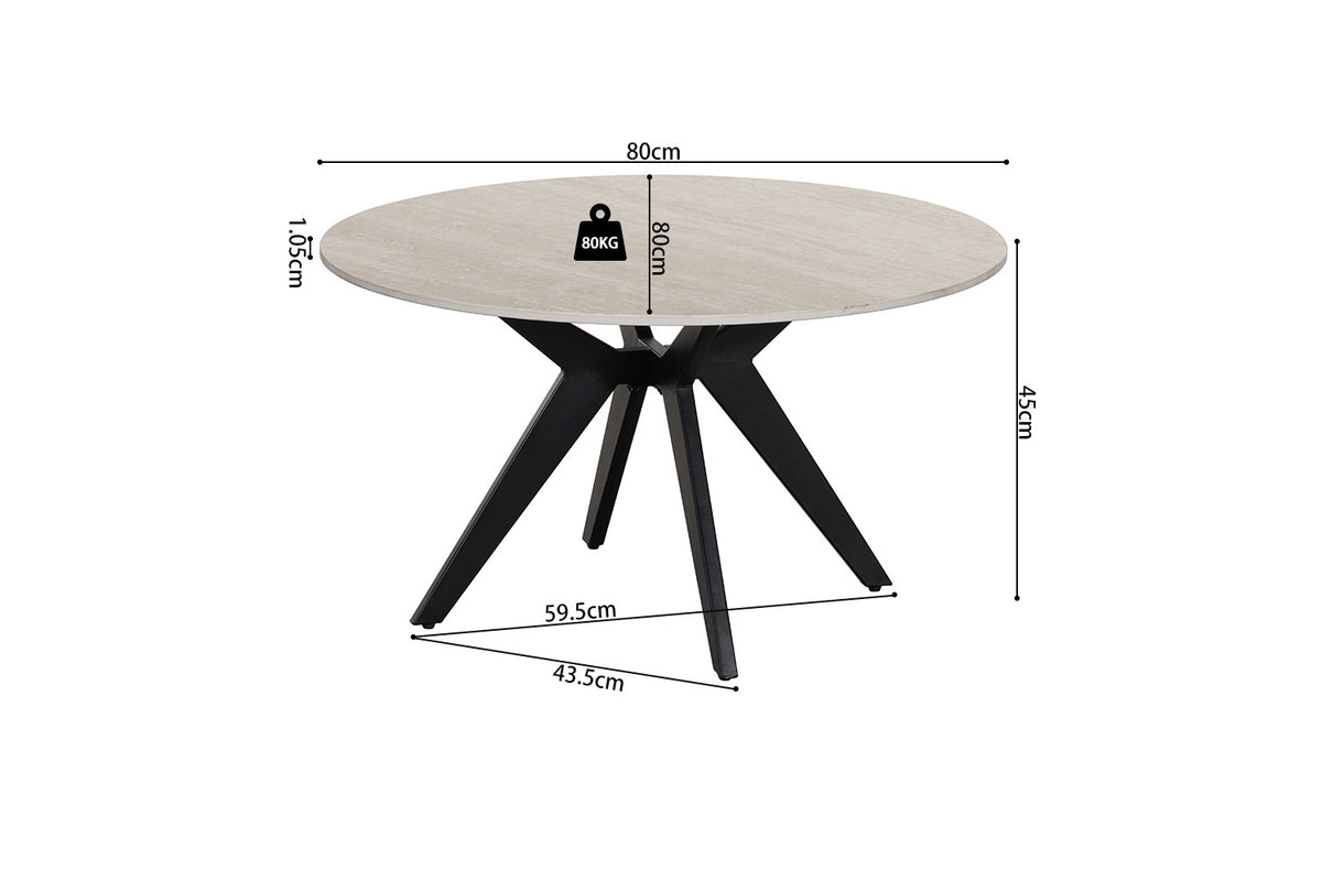 Table basse Apollo 80 cm Ronde Pierre Baroque gris - vue 6