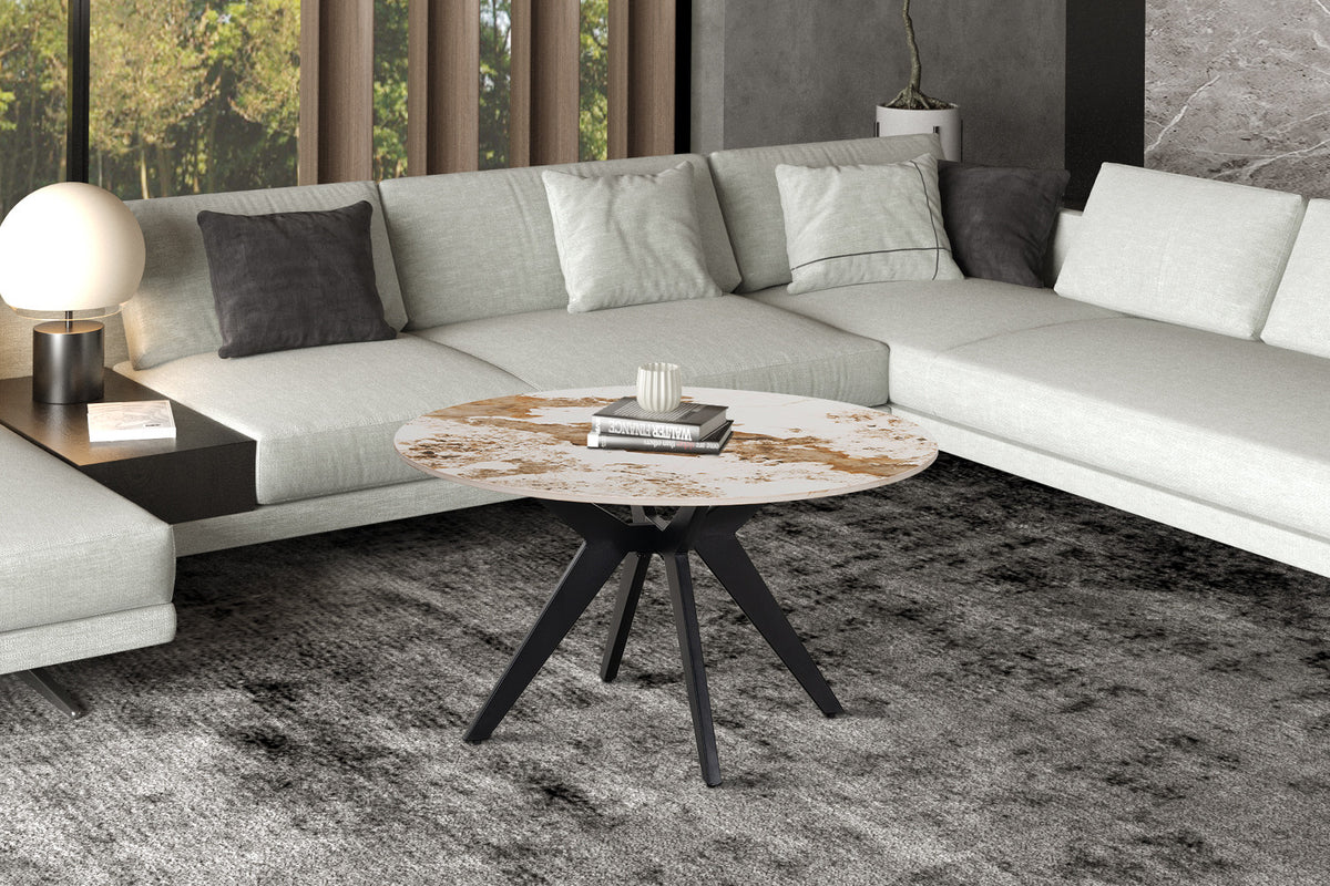 Table basse Apollo 80 cm Ronde Pierre Brillante Pandora - vue 2