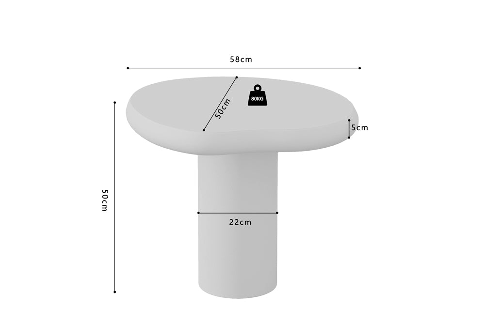 Table basse Tavira 58 cm Ciment Écru