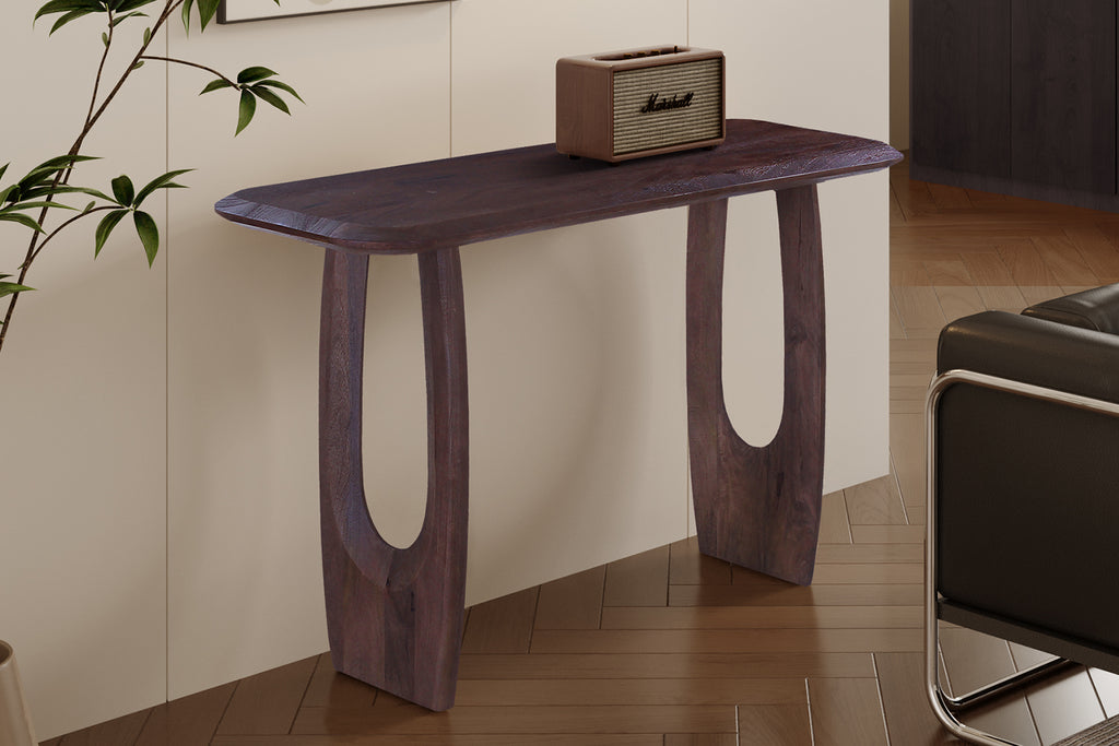 Console Braga ovale danoise bois de manguier Brun foncé