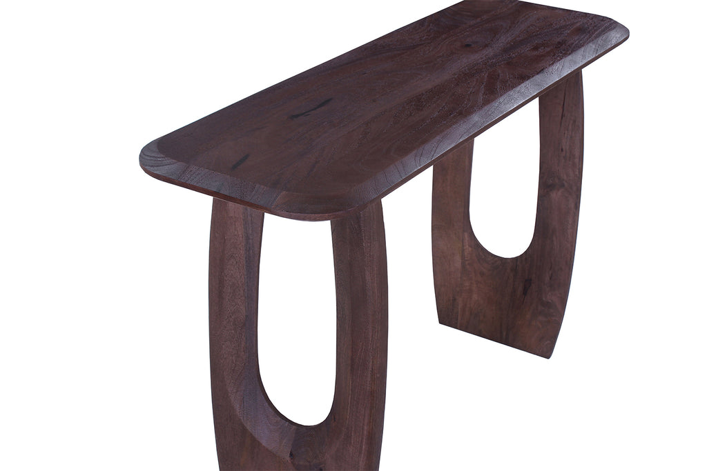 Console Braga ovale danoise bois de manguier Brun foncé