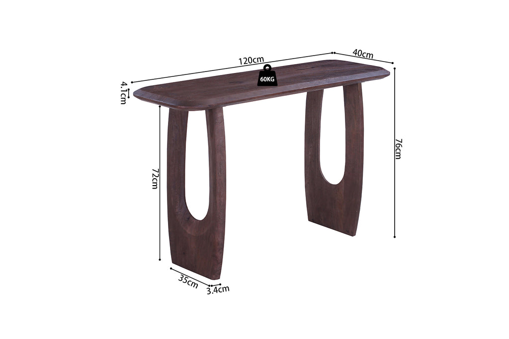 Console Braga ovale danoise bois de manguier Brun foncé