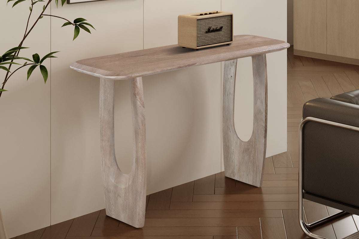 Console Braga ovale danoise bois de manguier Amande