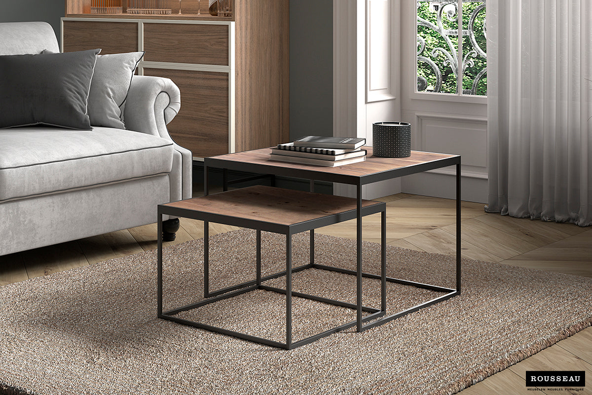 Table basse Quinn Lot de 2 bois de manguier