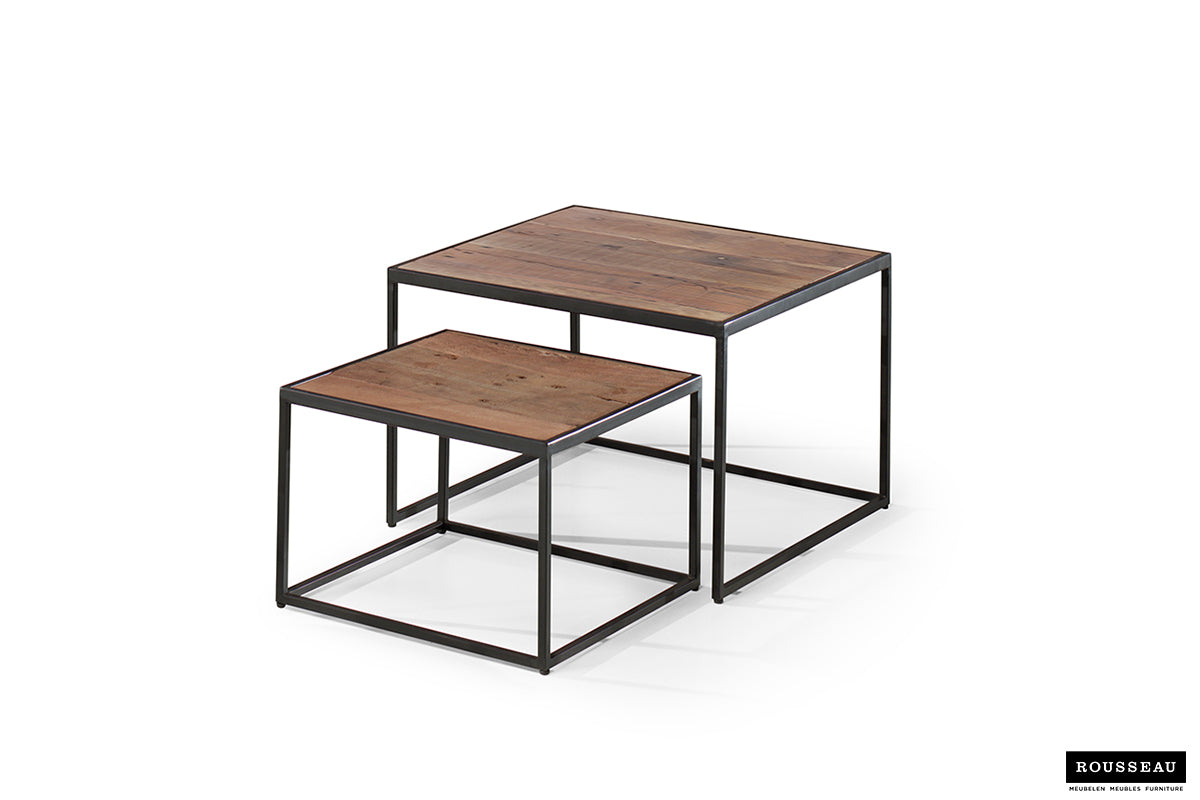 Table basse Quinn Lot de 2 bois de manguier