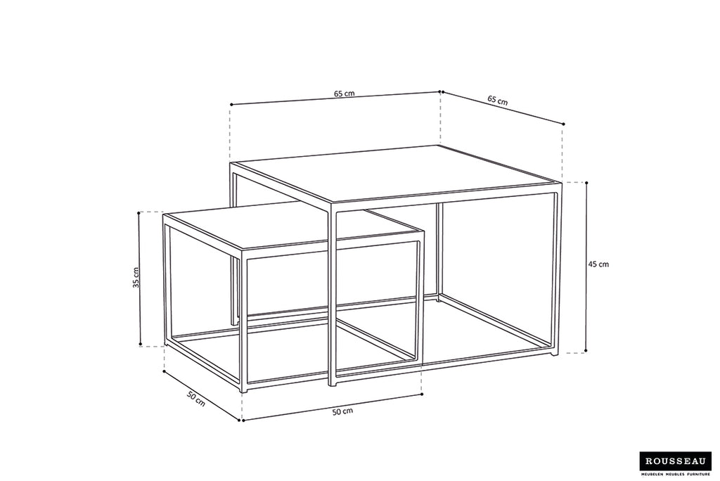 Table basse Quinn Lot de 2 bois de manguier