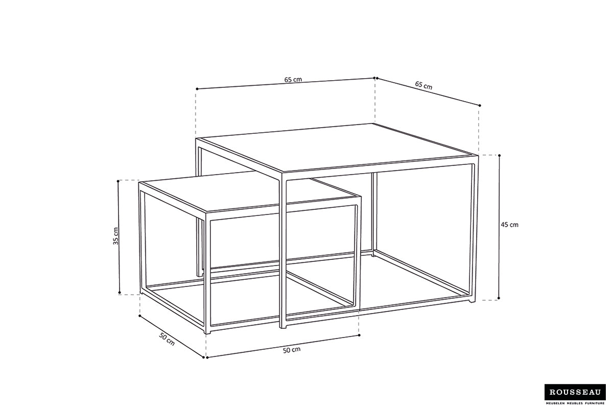 Table basse Quinn Lot de 2 bois de manguier