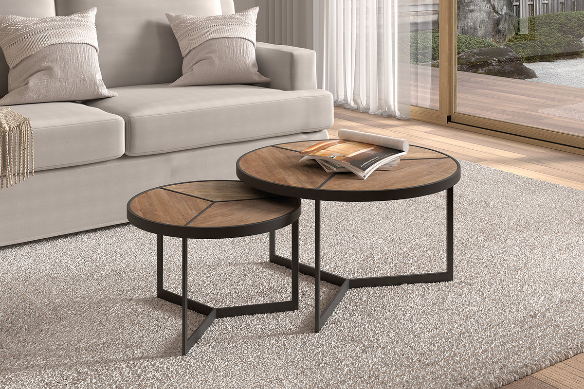 Table basse Laveu set de 2 Bois de Manguier 1c)