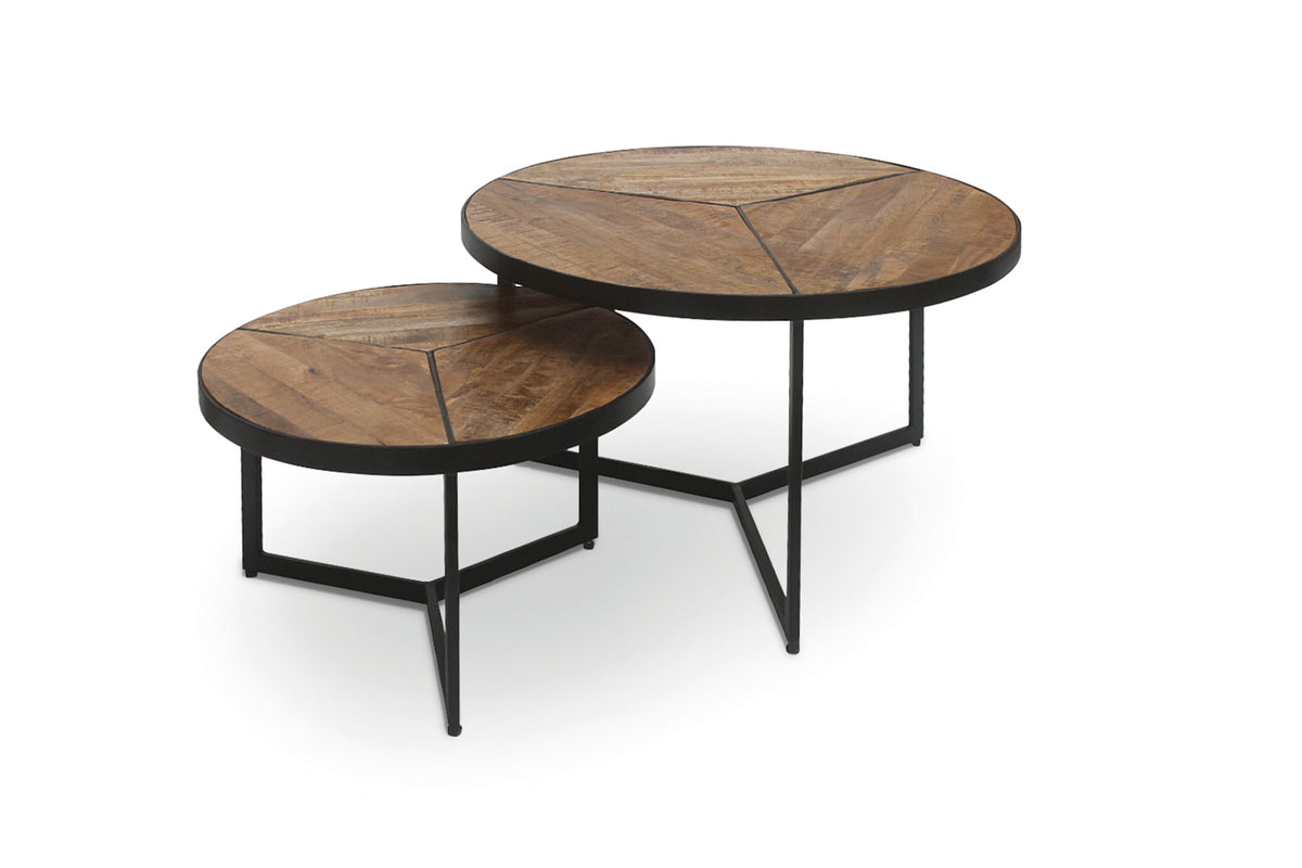 Tables basses Laveu en bois de manguier – lot de 2